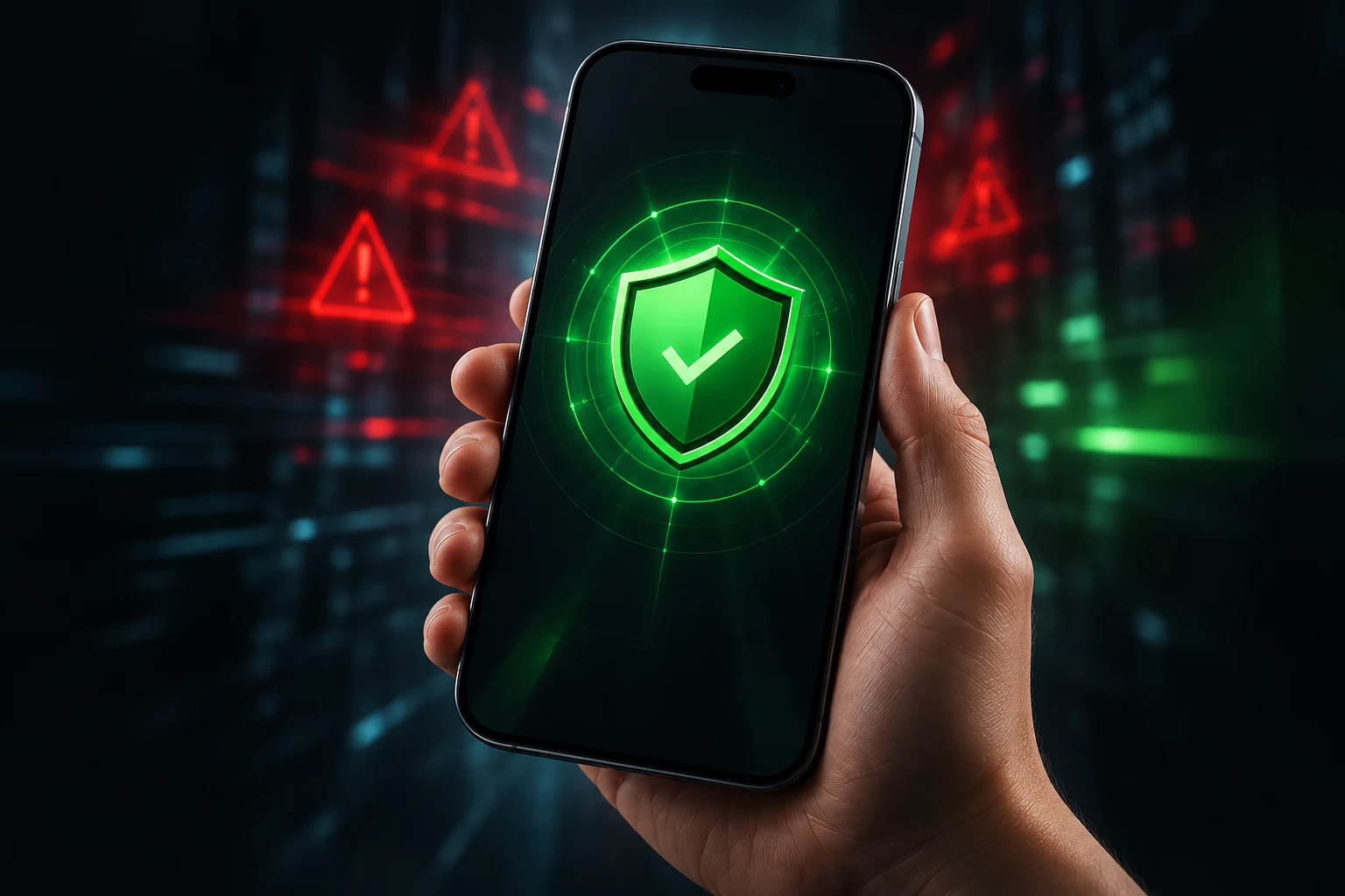 Representación de protección digital en un teléfono